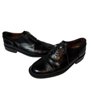 Brassboot Size 8 Black Leather Lace Up Oxford Dress Shoes Work Formal Black Tie
